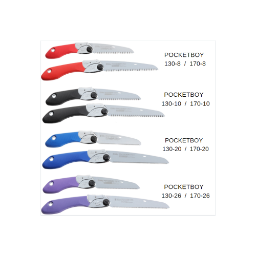 Scie Japonaise Pocketboy Silky 170-10 | Scie Élagage Pliante Dent Large - Noir